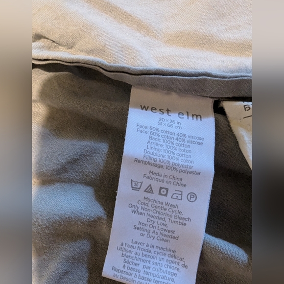 West Elm Velvet Box Stitched Pillow Sham Platinum Standard pair - Picture 5 of 8